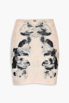 Alienis Print Mini Skirt in Peach