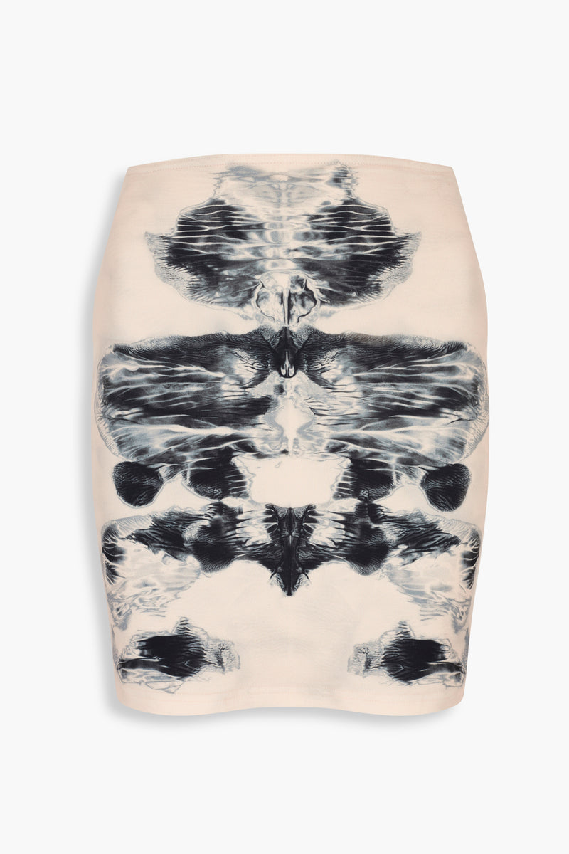 Alienis Print Mini Skirt in Peach