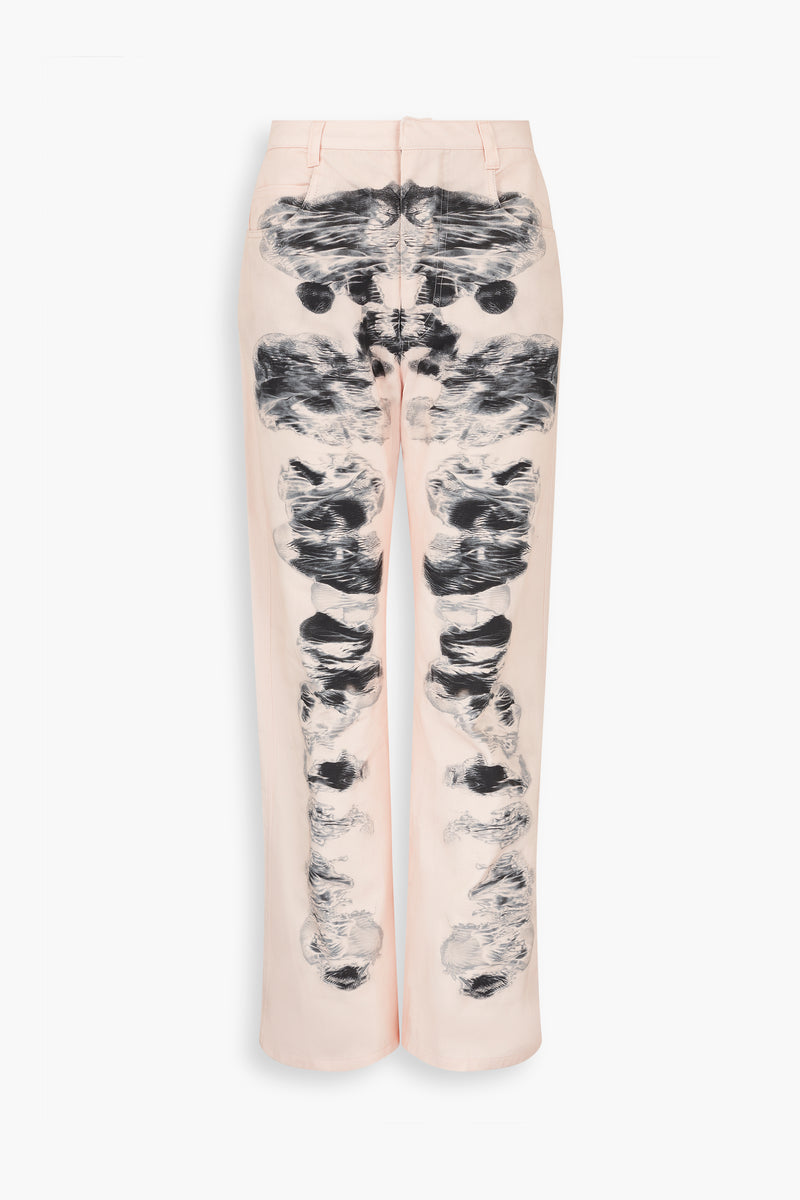 Alienis Print Jeans in Peach