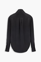 Side Ruched Silk Shirt in Black