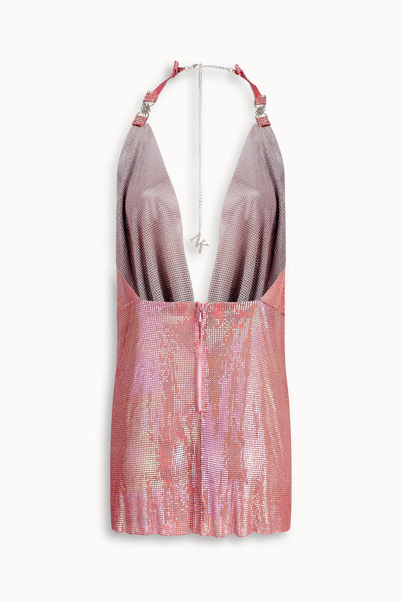 Pulse Metal Mesh Dress in Pink