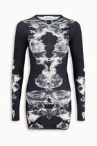 Alienis Print Mini Dress in Black
