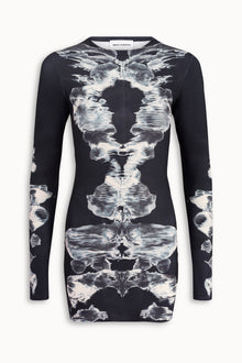 Alienis Print Mini Dress in Black