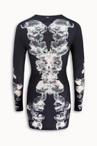 Alienis Print Mini Dress in Black