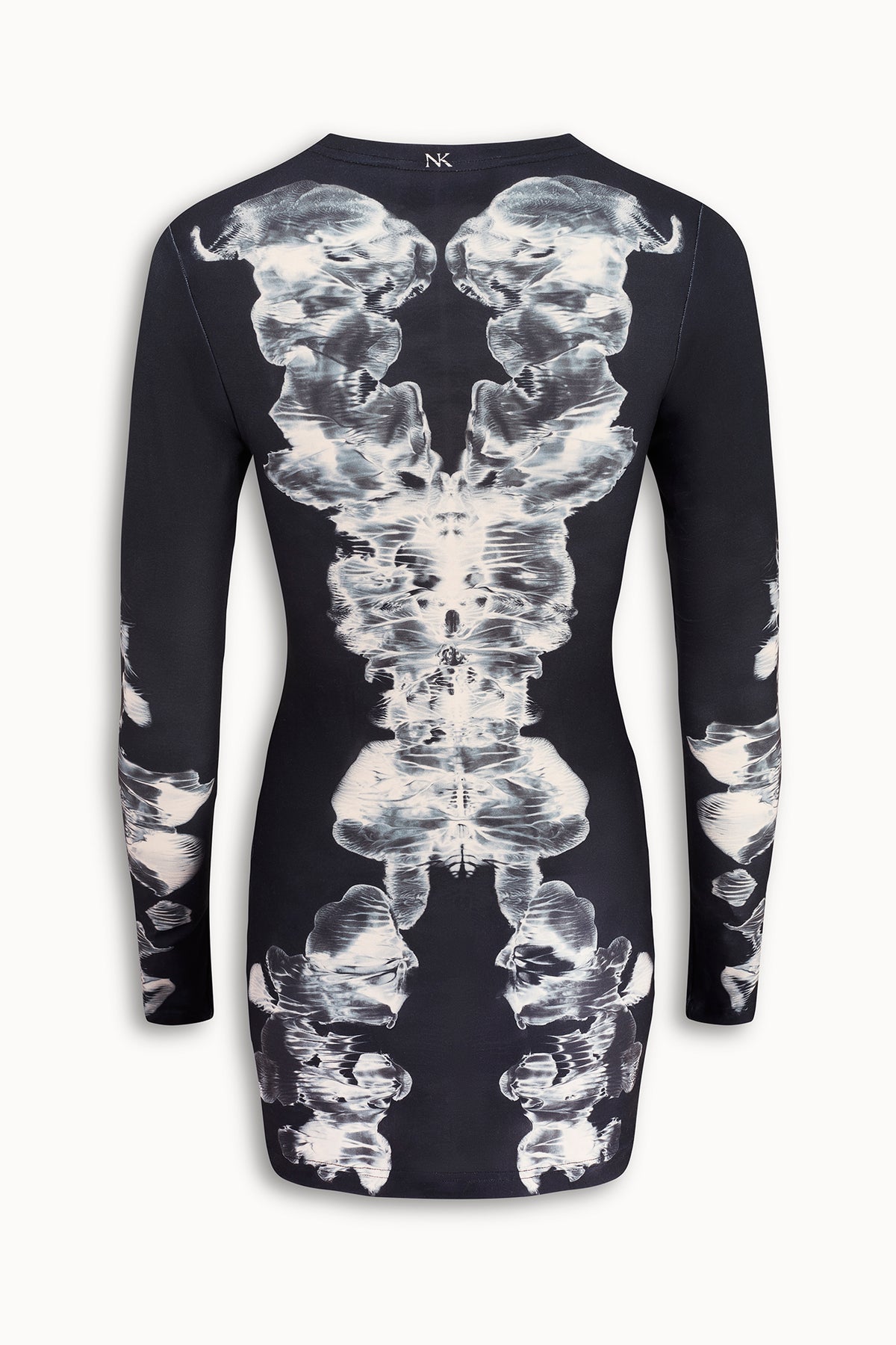 Alienis Print Mini Dress in Black