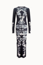Alienis Print Maxi Dress in Black