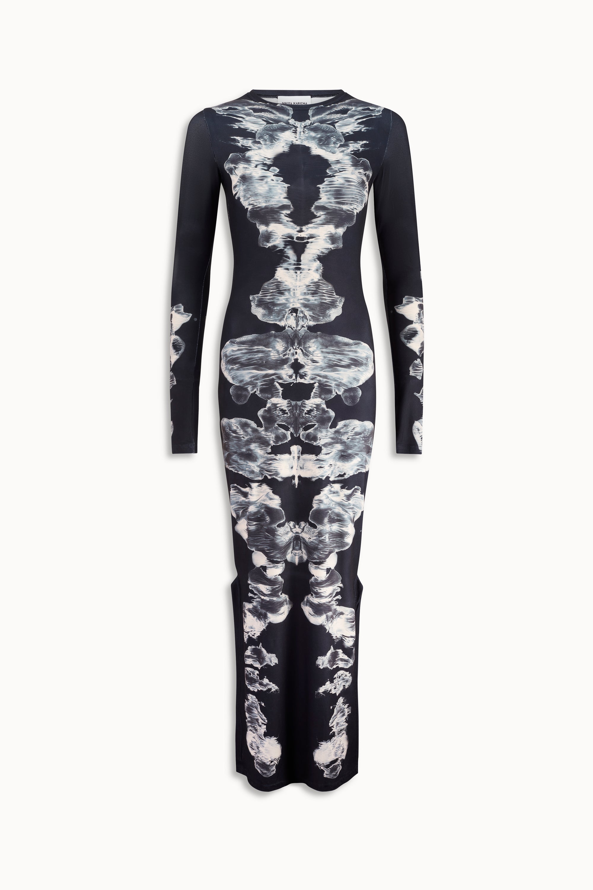 Alienis Print Maxi Dress in Black