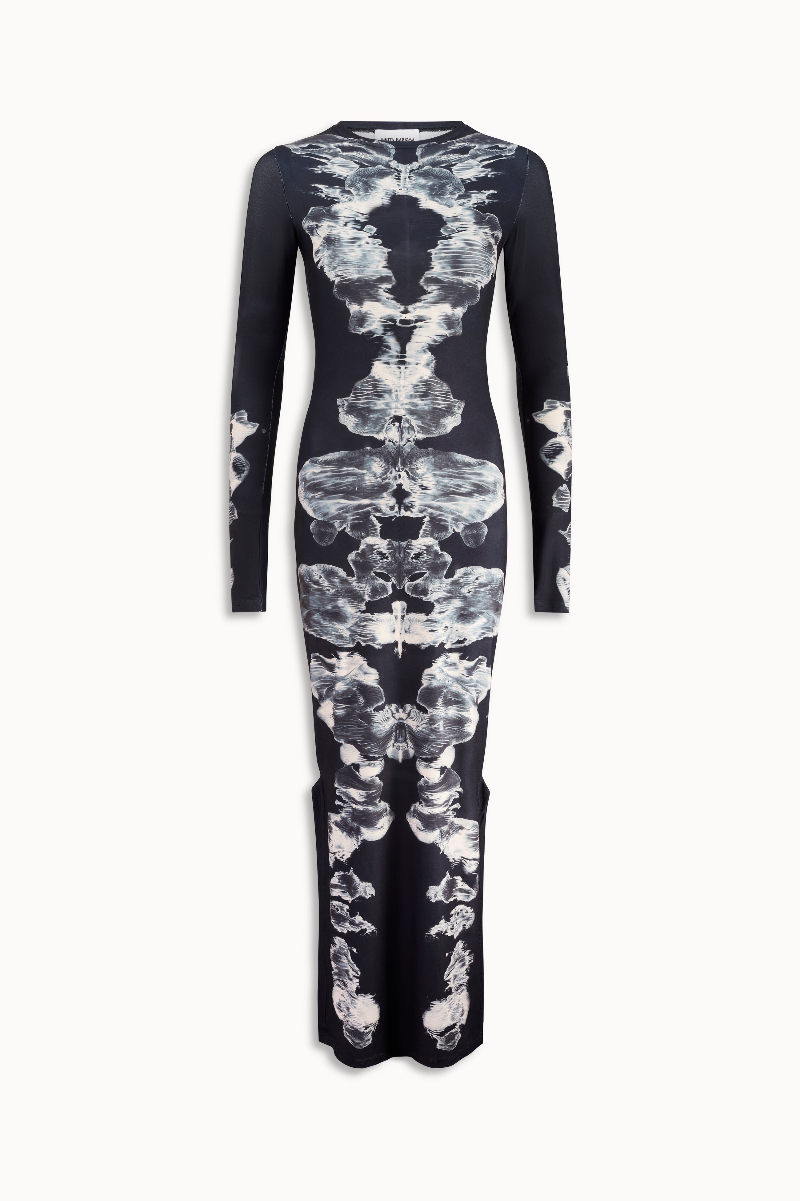Alienis Print Maxi Dress in Black