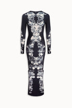 Alienis Print Maxi Dress in Black