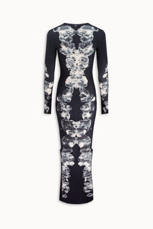 Alienis Print Maxi Dress in Black