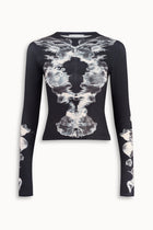 Alienis Print Top in Black