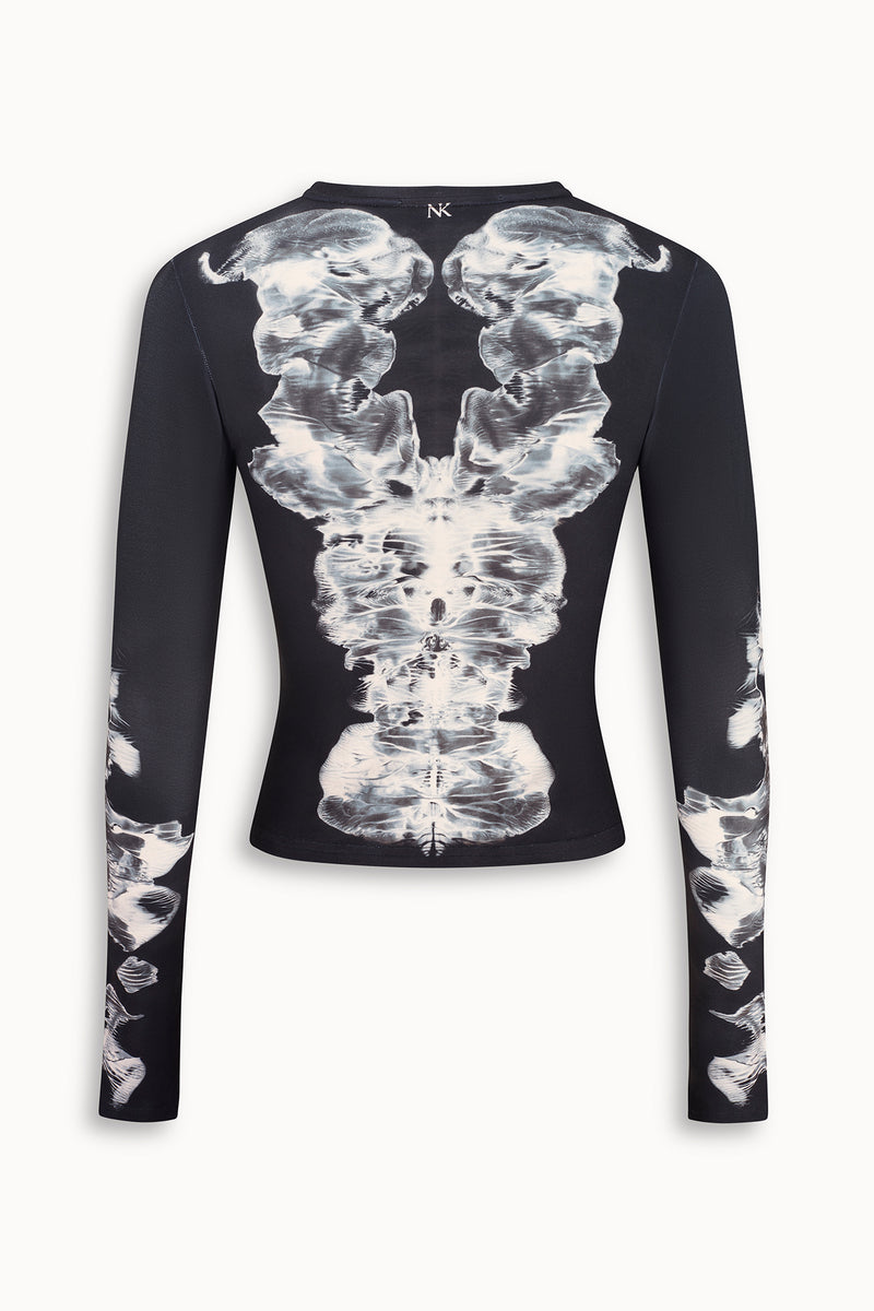 Alienis Print Top in Black