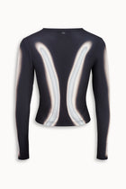 Strobe Print Top in Black