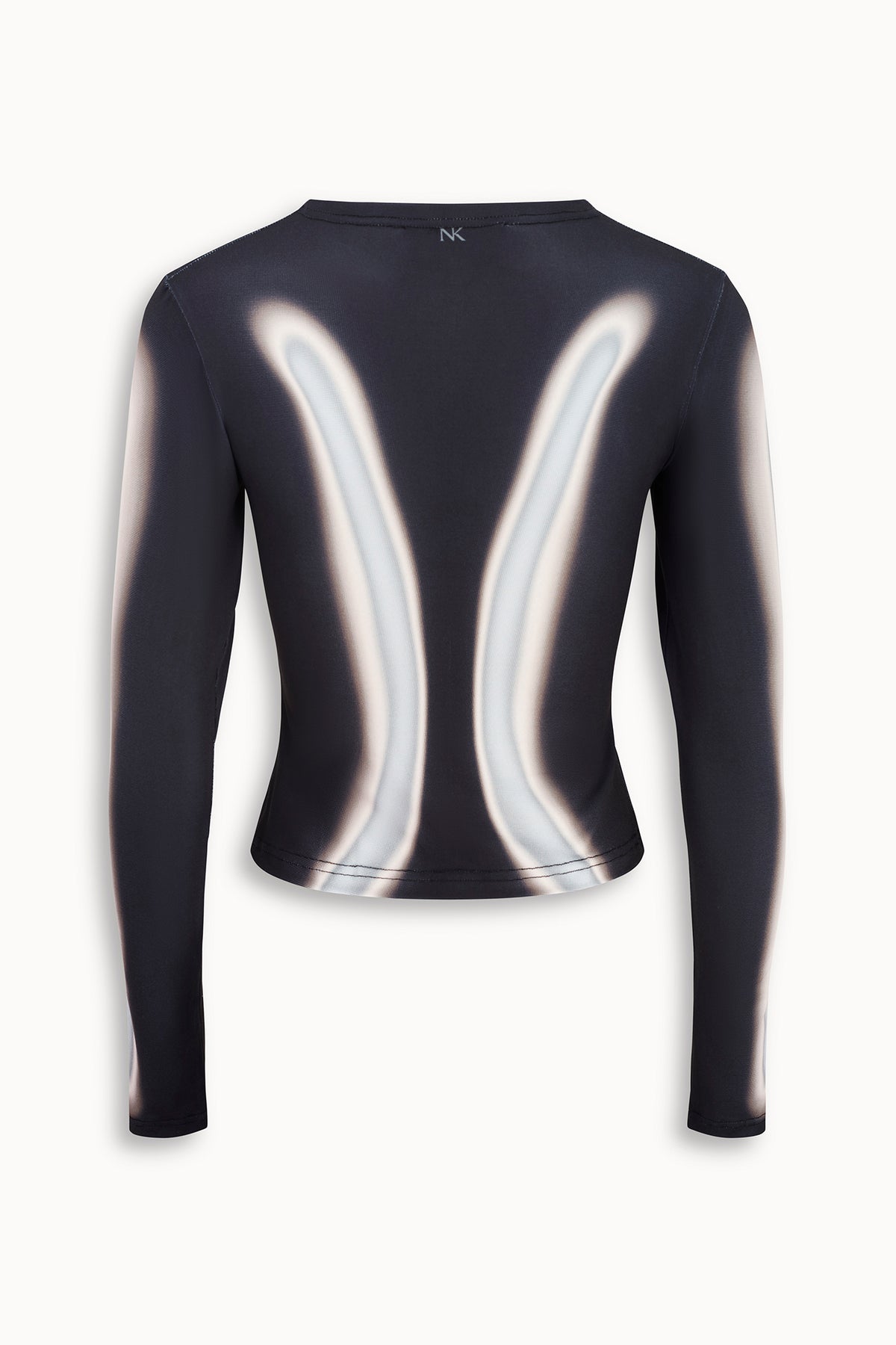Strobe Print Top in Black