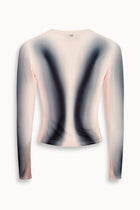 Strobe Print Top in Papaya