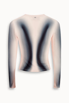 Strobe Print Top in Papaya