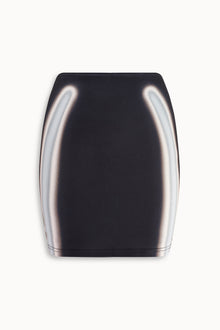 Strobe Print Mini Skirt in Black