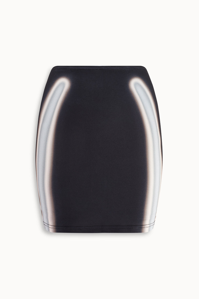 Strobe Print Mini Skirt in Black