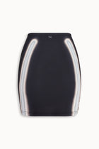 Strobe Print Mini Skirt in Black