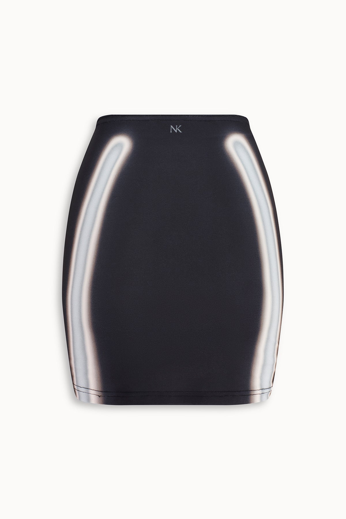 Strobe Print Mini Skirt in Black