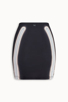 Strobe Print Mini Skirt in Black