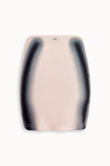 Strobe Print Mini Skirt in Papaya