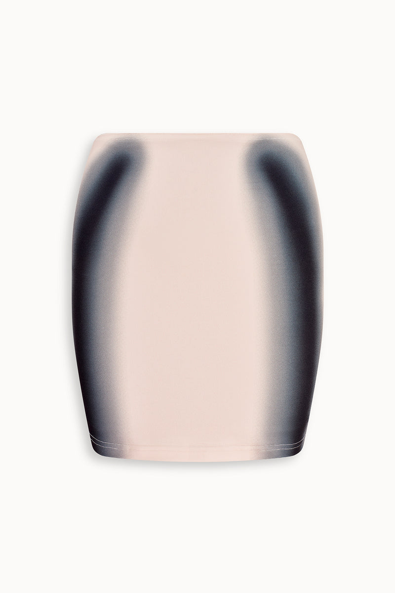 Strobe Print Mini Skirt in Papaya