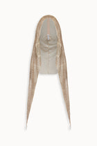 Crystal Embellished Draped Hood in Gold