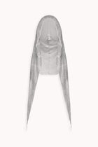 Crystal Embellished Draped Hood in Silver