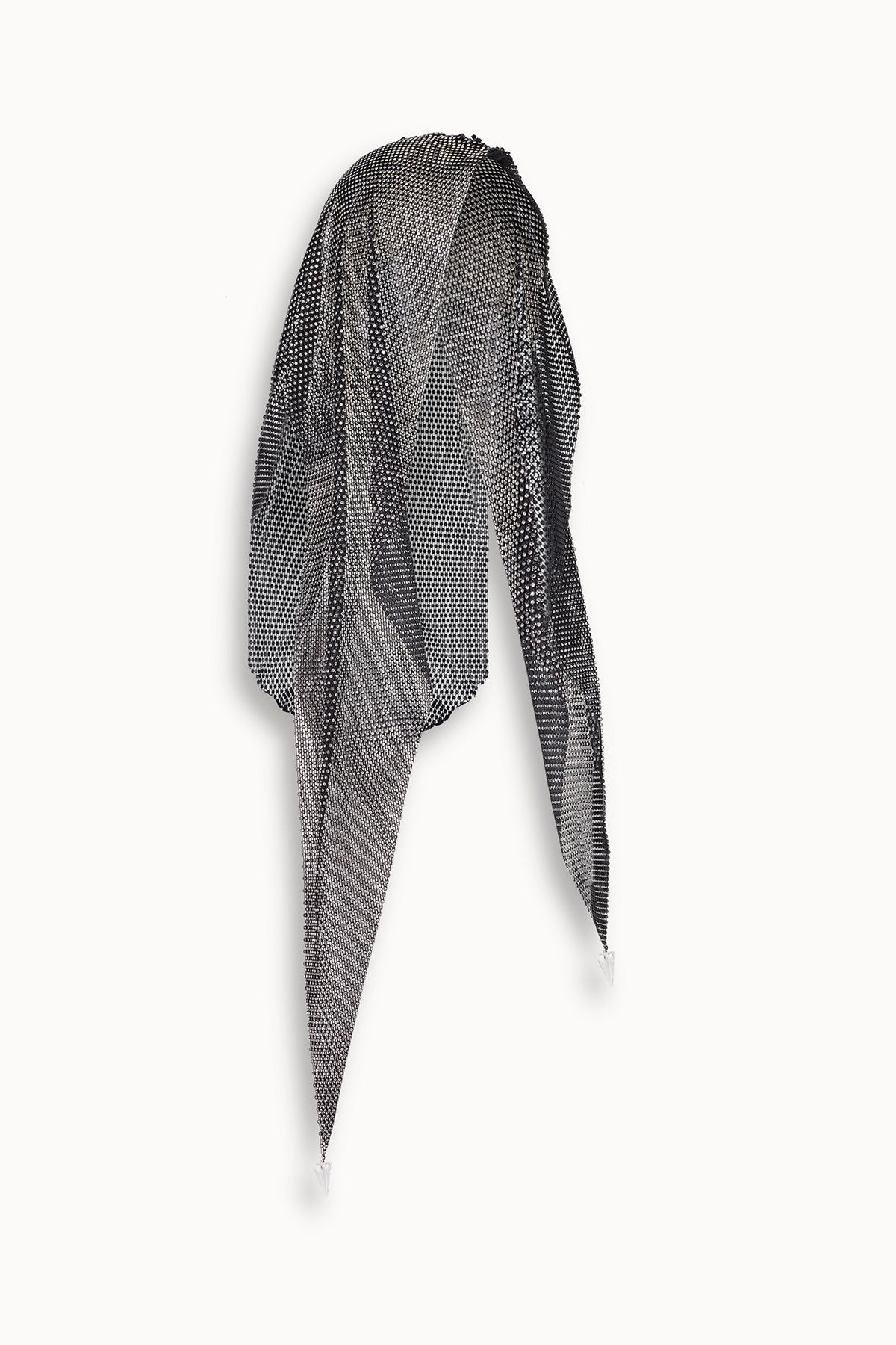 Crystal Embellished Draped Hood in Black