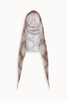 Crystal Embellished Draped Hood in Snakeskin