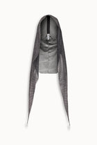 Crystal Embellished Draped Hood in Black