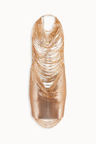 Shredded Chainmail Mini Dress in Gold
