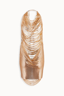 Shredded Chainmail Mini Dress in Gold