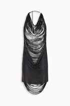 Shredded Chainmail Mini Dress in Black