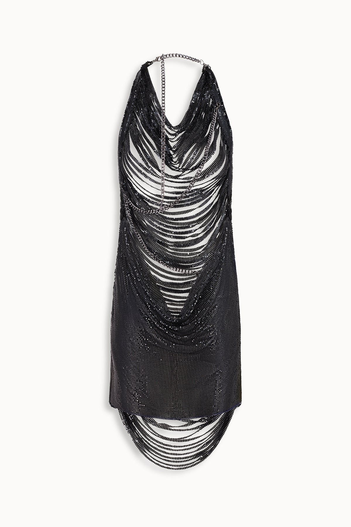 Shredded Chainmail Mini Dress in Black