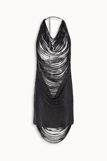 Shredded Chainmail Mini Dress in Black