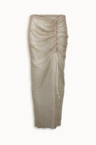 Crystal Embellished Fishnet Maxi Skirt in Gold