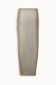 Crystal Embellished Fishnet Maxi Skirt in Gold