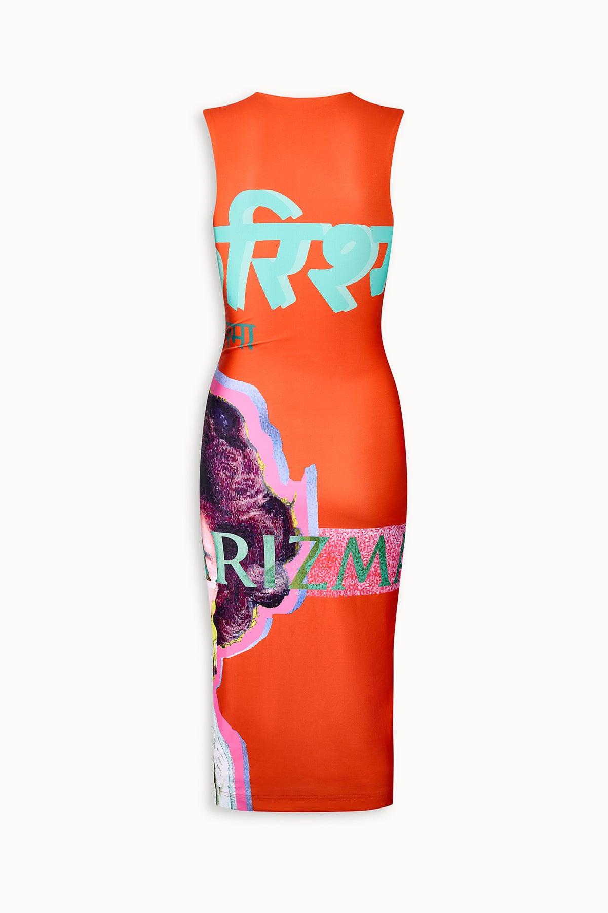 Bollywood Print Midi Dress in Orange