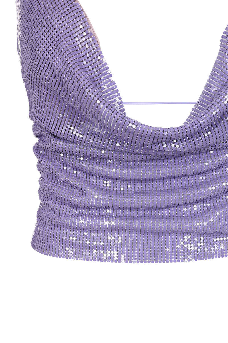 Double Chain Chainmail Top in Purple
