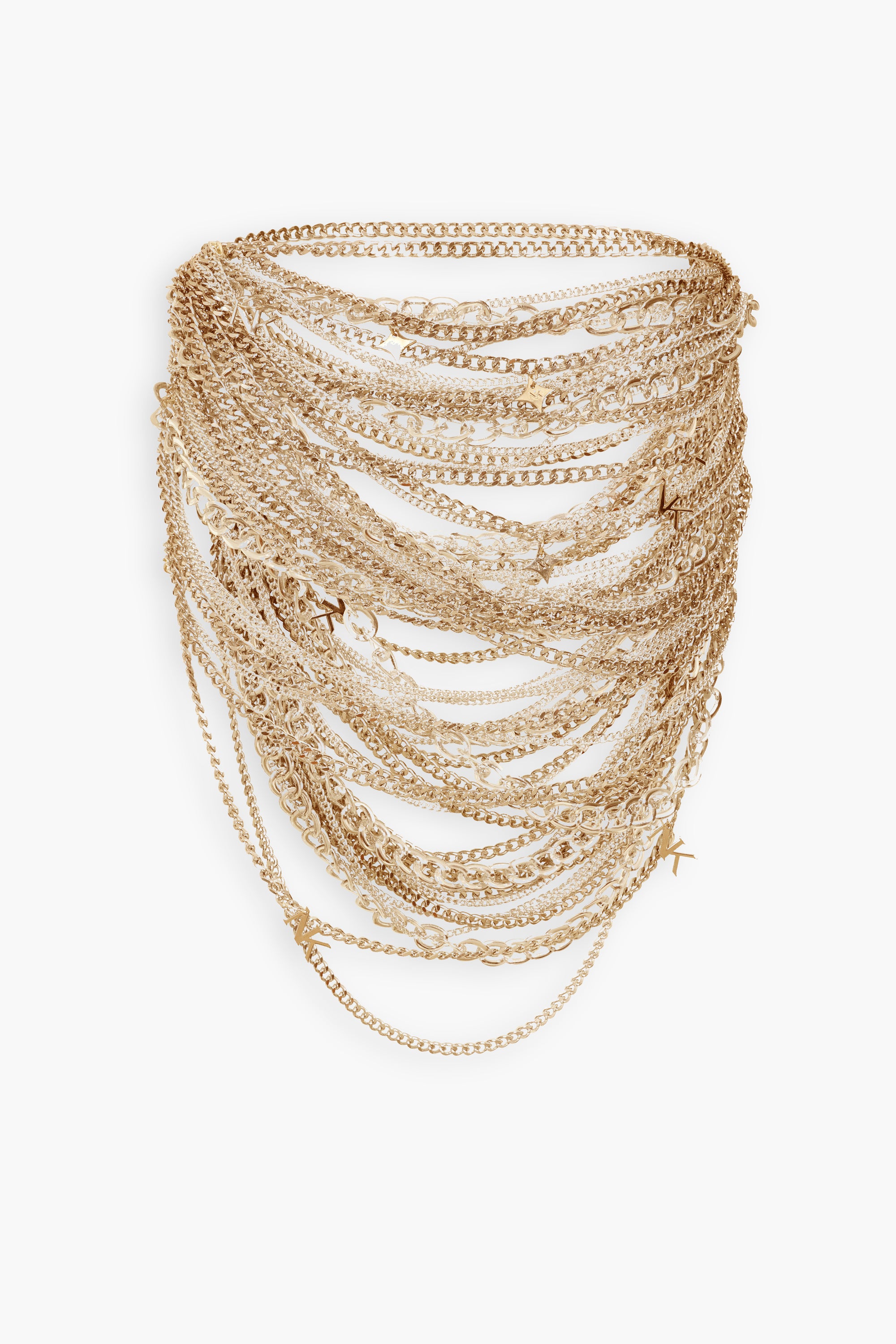 Chain & Charms Mini Skirt in Gold