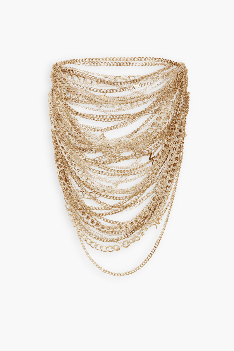 Chain & Charms Mini Skirt in Gold