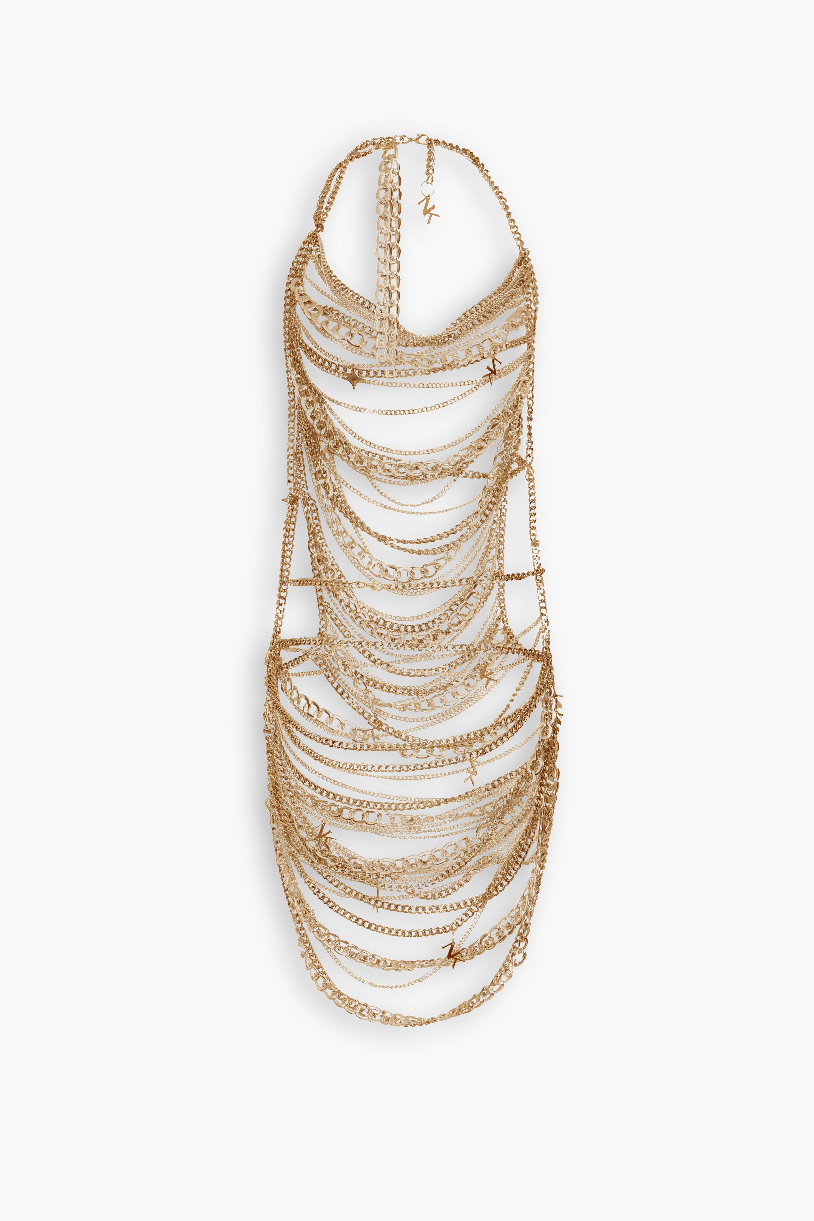 Chain & Charms Dress in Gold