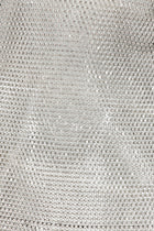 Crystal Embellished Fishnet Mini Dress in Silver