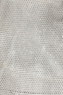 Crystal Embellished Fishnet Mini Dress in Silver