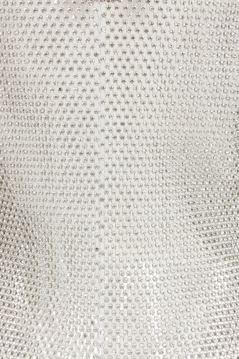 Crystal Embellished Fishnet Mini Dress in Silver