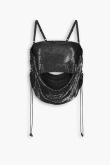 Buckle Bandeau Chainmail Top in Black