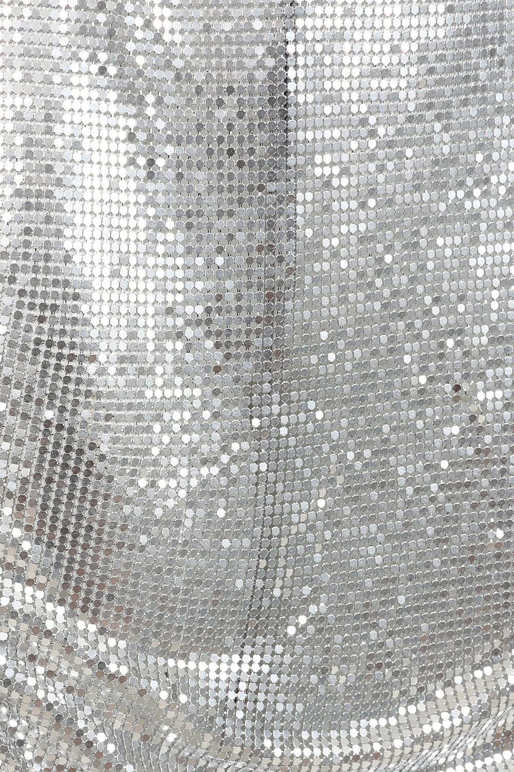 Chainmail Ruched Mini Skirt in Silver