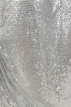 Chainmail Ruched Mini Skirt in Silver
